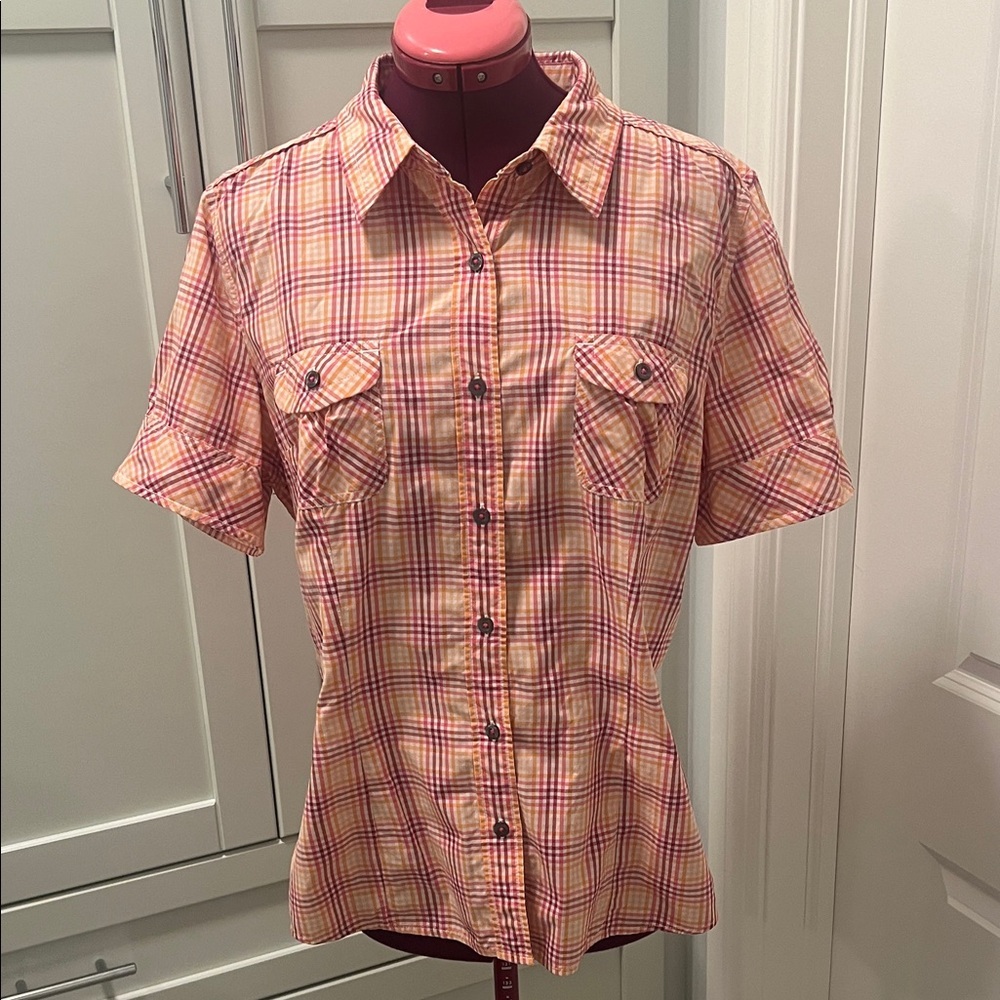 THE NORTH FACE Button Up 100% Nylon Incredible Detailing Short Sleeve Shirt | XL